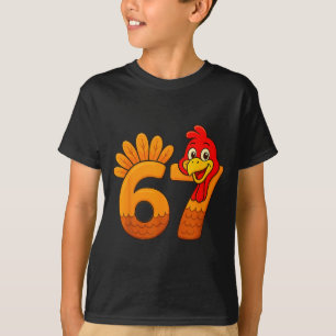 Funny 67 Thanksgiving Turkey Face 67 Number  T-Shirt