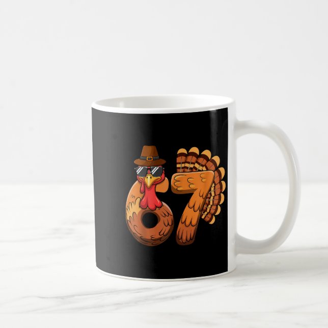 Funny 67 Turkey Thanksgiving Six Seven Shirts Boys Coffee Mug (Right)
