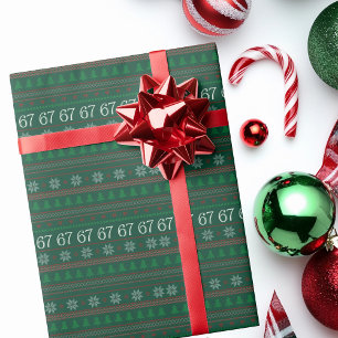 Funny 67 Ugly Christmas Sweater Party 6 7 Wrapping Paper