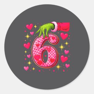 Funny 67 Valentine Meme Couple Matching Love  Classic Round Sticker