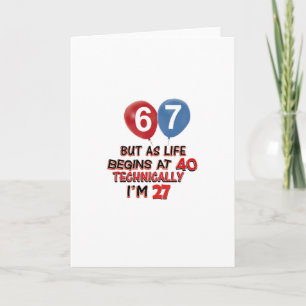 funny 67th birthday designs card