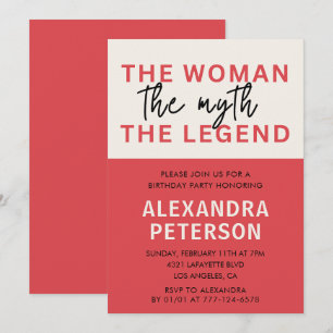 Funny 67th birthday invitations Humour Woman Myth