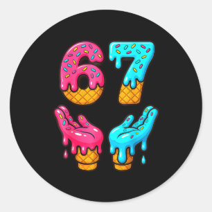 Funny 6 7 67 Six Seven Meme  Classic Round Sticker