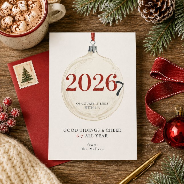 Funny 6 7 All Year 2026 Christmas Postcard (Creator Uploaded)