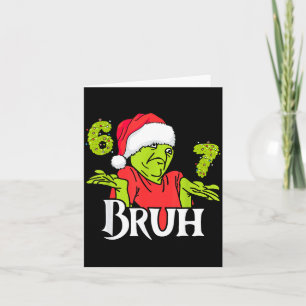Funny 6 7 Bruh Merry Christmas Santa 67 Meme Men W Card
