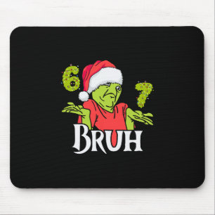 Funny 6 7 Bruh Merry Christmas Santa 67 Meme Men W Mouse Pad