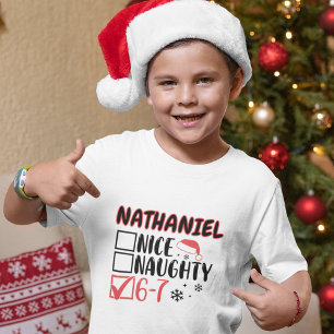 Funny 6-7 Christmas Checklist Custom Name T-shirt