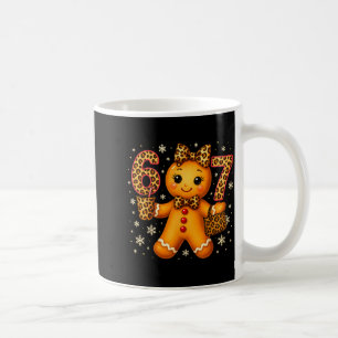 Funny 6 7 Christmas Leopard Bow Gingerbread Girls Coffee Mug