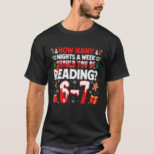 Funny 6-7 Christmas Reading Teacher Librarian Book T-Shirt