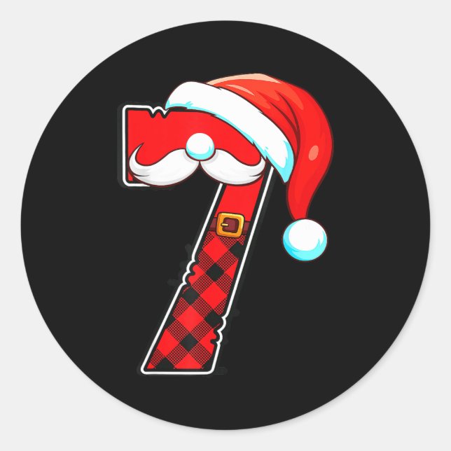 Funny 6 7 Couples Christmas Costume Matching Outfi Classic Round Sticker (Front)