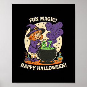 Funny 6 7 Halloween Costume Witch Cute Retro Fun M Poster