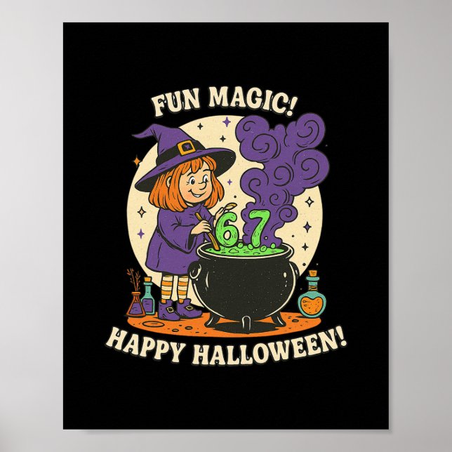Funny 6 7 Halloween Costume Witch Cute Retro Fun M Poster (Front)
