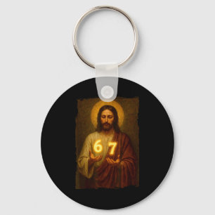 Funny 6 7 Jesus. Absurd Six Seven Meme, Weird Teen Key Ring
