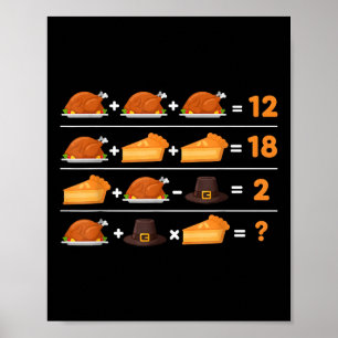 Funny 6 7 Meme 67 Thanksgiving Order Of Operations Poster