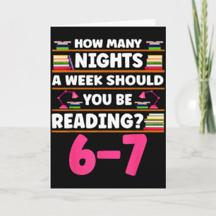 Funny 6 7 Meme Book Lover Teachers Bookish Men Wom Card