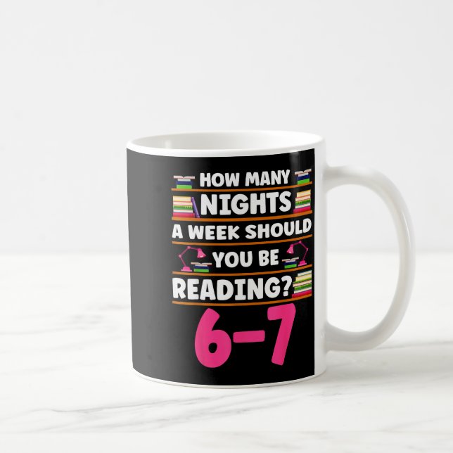 Funny 6 7 Meme Book Lover Teachers Bookish Men Wom Coffee Mug (Right)