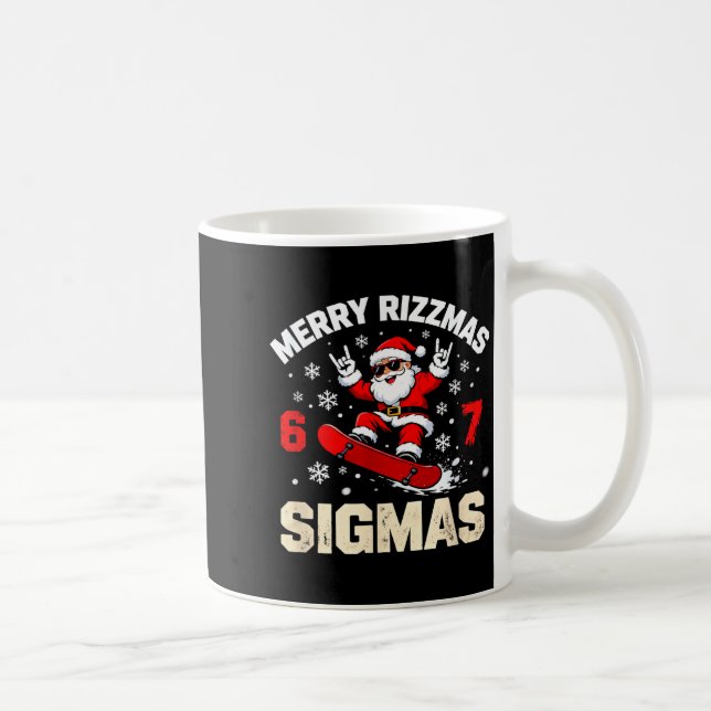 Funny 6-7 Meme Christmas Nice Naughty 67 Slang Tre Coffee Mug (Right)