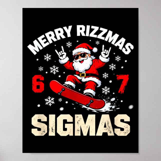 Funny 6-7 Meme Christmas Nice Naughty 67 Slang Tre Poster (Front)