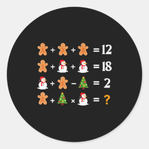 Funny 6 7 Meme Christmas Order Of Operations Math Classic Round Sticker