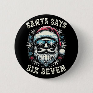 Funny 6-7 Meme Christmas Santa Six Seven Brain Rot 6 Cm Round Badge