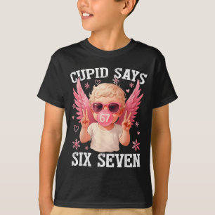 Funny 6 7 Meme Heart Cud Says Six Seven 67 Valenti T-Shirt