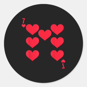 Funny 6 7 Of Hearts Matching 67 Meme Couple Valent Classic Round Sticker