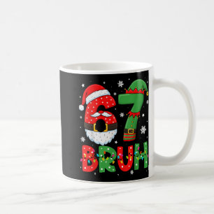 Funny 6 7 Six Seven Bruh Meme Christmas Santa Elf  Coffee Mug