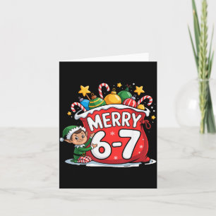 Funny 6 7 Six Seven Meme Christmas Women Men Kids  Card