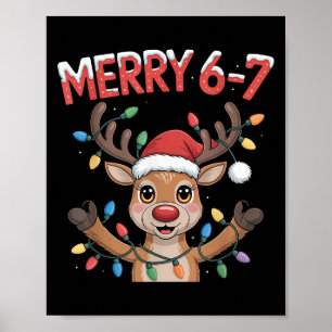 Funny 6 7 Six Seven Meme Christmas Women Men Kids  Poster