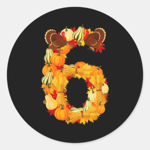 Funny 6 7 Six Seven Meme Couple Thanksgiving Turke Classic Round Sticker