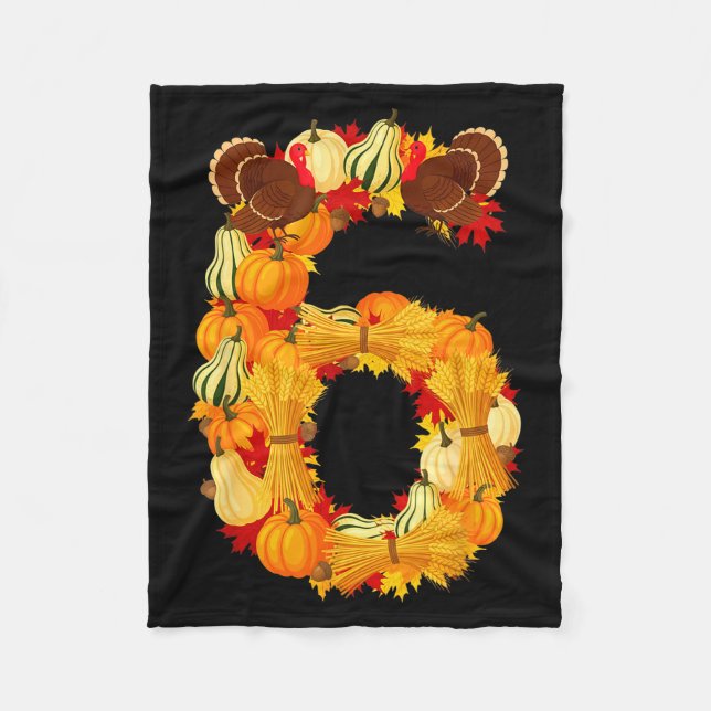 Funny 6 7 Six Seven Meme Couple Thanksgiving Turke Fleece Blanket (Front)