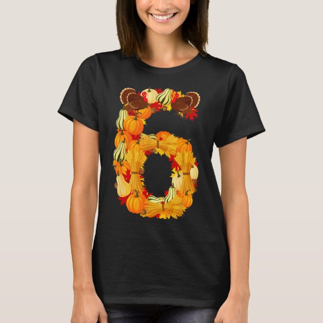 Funny 6 7 Six Seven Meme Couple Thanksgiving Turke T-Shirt (Front)
