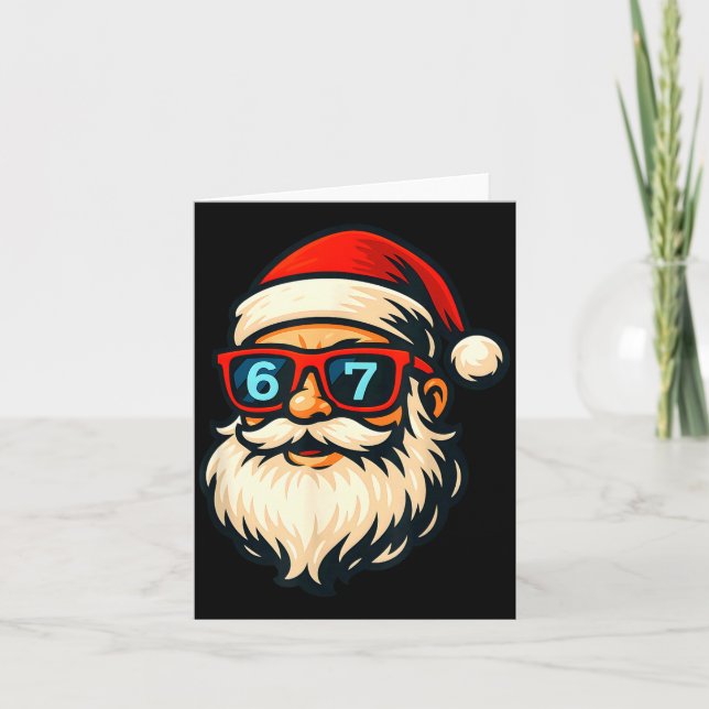 Funny 6 7 Six Seven Meme Santa Face Christmas Men  Card (Front)