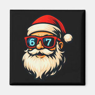 Funny 6 7 Six Seven Meme Santa Face Christmas Men  Magnet