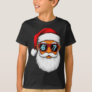 Funny 6 7 Six Seven Meme Santa Face Christmas Men  T-Shirt