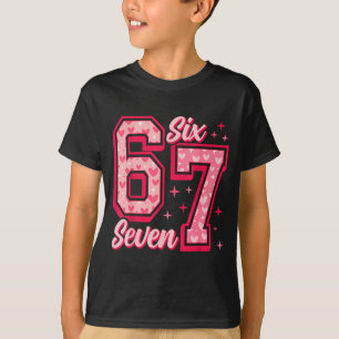 Funny 6 7 Six Seven Meme Saying Valentine Couple M T-Shirt