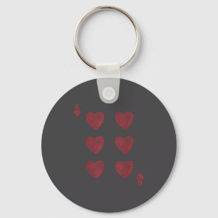 Funny 6 7 Valentine Love Heart Playing Card Couple Key Ring