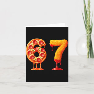 Funny 6 7 Zza Nugget Meme Six Seven 67 Food Lovers Card