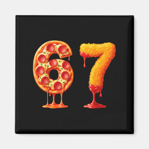 Funny 6 7 Zza Nugget Meme Six Seven 67 Food Lovers Magnet