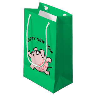 Funny 6 Cartoon Pig Year 2019 Small Gift Bag