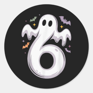 Funny 6 Ghost Meme Halloween Costume Matching Desi Classic Round Sticker