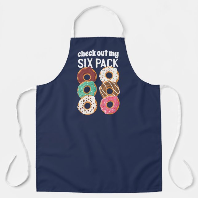 Funny 6 Pack Dad Bod Doughnuts Instead of Muscle B Apron (Front)