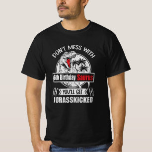 Funny 6th Birthday Dinosaur T Rex Gift For Kids T-Shirt