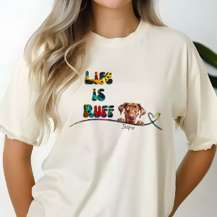Funny 70's Colourful Retro Weimaraner Custom Name T-Shirt