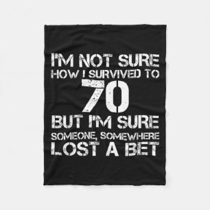 Funny 70th Birthday 70 Years Old Happy Bday Men Fleece Blanket