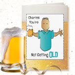 Funny 70th Birthday Ethnic Male Cartoon and Beer   Card<br><div class="desc">This funny 70th male cartoon birthday card seems to be complimentary but wait for the punchline! This snarky card can be personalised with his name to add a custom touch!</div>