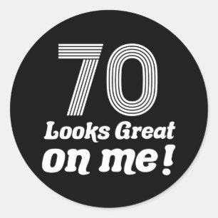 Funny 70th Birthday For Her Classic Round Sticker