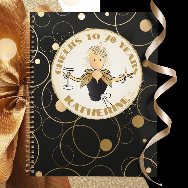 Funny 70th Birthday Gift For Her Modern Bold   Planner (Creator Uploaded)