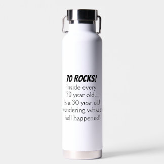 Funny 70th Birthday Gift Water Bottle
