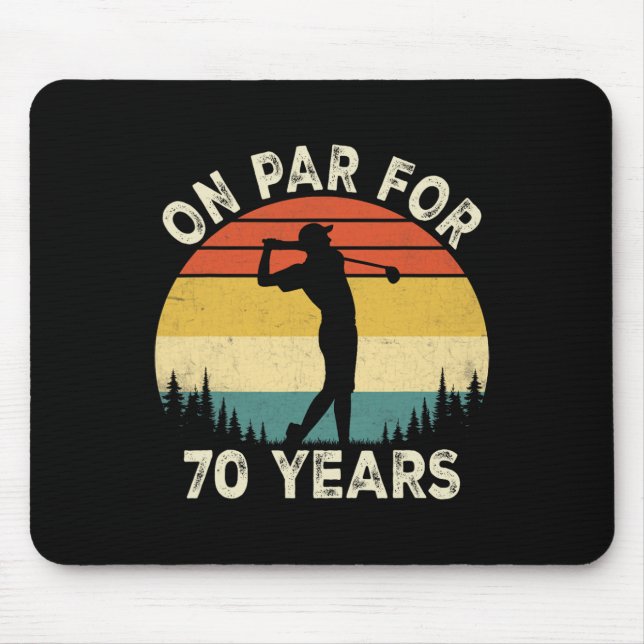 Funny 70th Birthday Golf Golfer 70 Year Old Golf B Mouse Pad (Front)